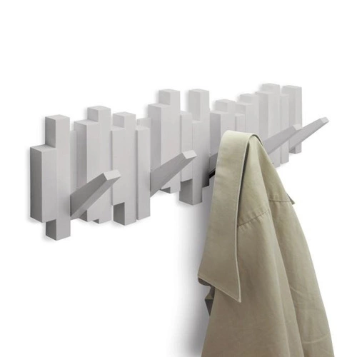 Nástěnný věšák do předsíně Umbra Sticks Multi šedý moderní 5 háčků 49 cm