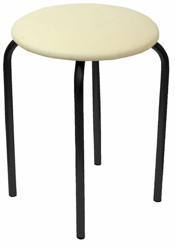 Moderní béžová taburetka k toaletnímu stolku Francis Intesi z ekokůže a kovu do obývacího pokoje