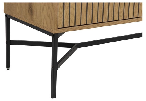 Komoda Jaipur industriální dub artisan se zásuvkou a frézovaným čelem 180 cm do obýváku