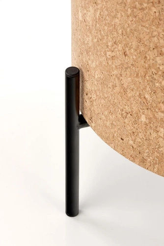 Konferenční stolek Teffa kulatý loftový s úložným prostorem do obýváku přírodní černý 38 cm