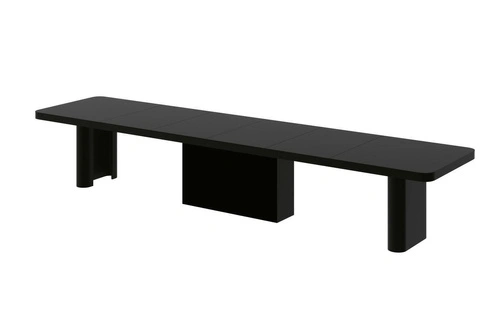 Rozkládací jídelní stůl Ellerbe moderní černý lesk 160x100