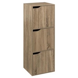 Vysoká komoda Kali 100 cm moderní se 3 skříňkami do předsíně v přírodní barvě