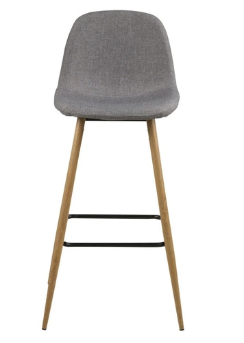 Barová židle Wilma čalouněná světle šedá s opěrkou moderní do kuchyně a k ostrůvku Actona 73 cm