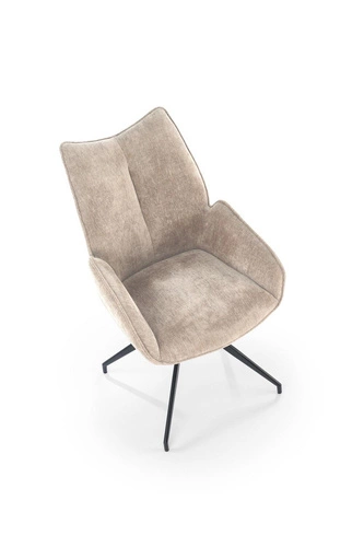 Otočná čalouněná židle Bizerta béžová Intesi do jídelny a kanceláře s područkami