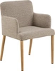 Actona Zoe beżowe krzesło tapicerowane skandynawskie do jadalni