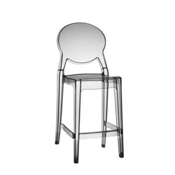 Barová židle Igloo 65 cm kouřově transparentní s opěrkou moderní do kuchyně a jídelny SCAB Design