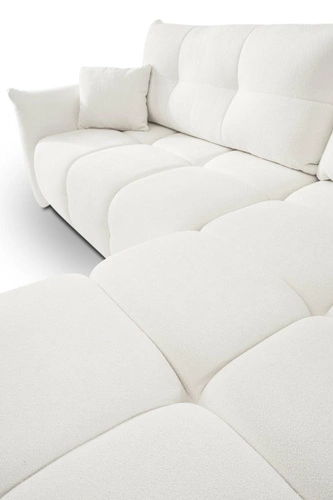 Rohová rozkládací pohovka Bode pravá bílá moderní do obýváku s úložným prostorem Intesi