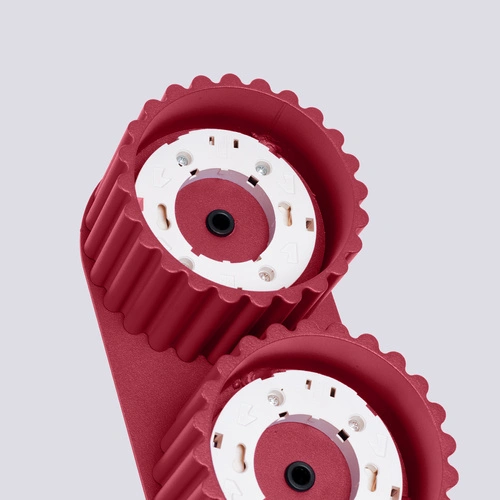 Moderní stropní svítidlo AURA 2 burgund kulaté do obýváku a kuchyně hliník