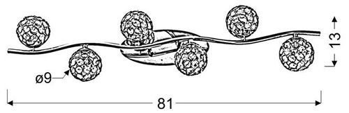 Stropní svítidlo Starlet 6 světel chromované křišťálové do obýváku a jídelny 81 cm