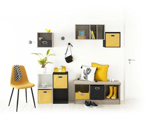 Modulární regál Kali 4 police na knihy a hračky moderní MDF přírodní do obývacího pokoje