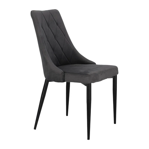 Jídelní židle Magnat čalouněná šedý samet glamour na černých kovových nohách Intesi