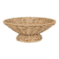 Kulatý dekorační podnos Pruna Intesi z mořské trávy 30 cm na servírování v boho stylu