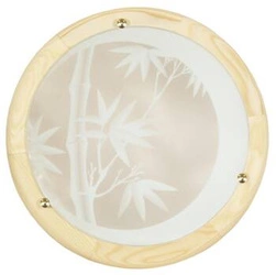 Stropní svítidlo Bamboo 40 kulaté dřevěno-skleněné bílé do obýváku a kuchyně CANDELLUX