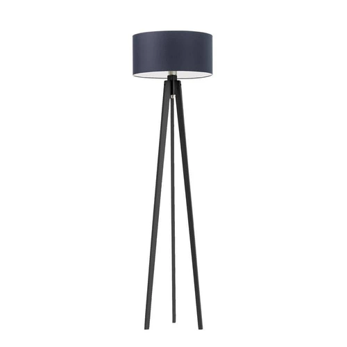 Stojací lampa tripod glamour MIAMI Lysne s tmavě modrým stínidlem, ebenová, do obývacího pokoje, na míru