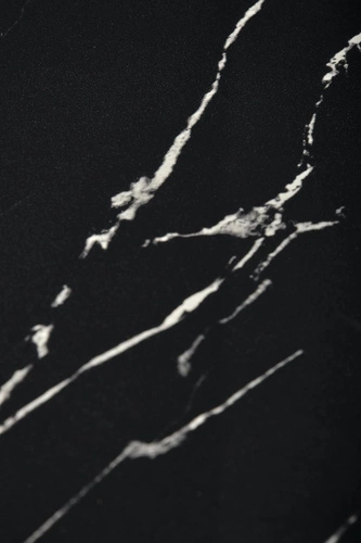 Kulatý jídelní stůl Nasoma černý mramor moderní glamour na jedné noze Intesi