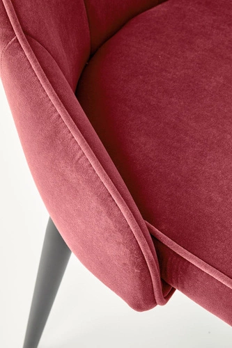 Čalouněná jídelní židle Loyd Intesi z vínového sametu, moderní černé nohy
