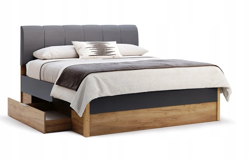 Čalouněná postel Matle 160x200 se zásuvkami skandinávská šedá do ložnice