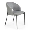 Čalouněná židle Humber šedá Intesi do jídelny a obýváku moderní na černých nohách