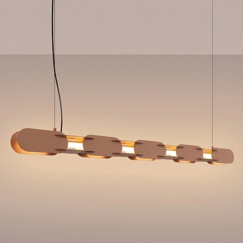 Závěsné LED svítidlo CHAIN 158 mocca moderní nad ostrůvek