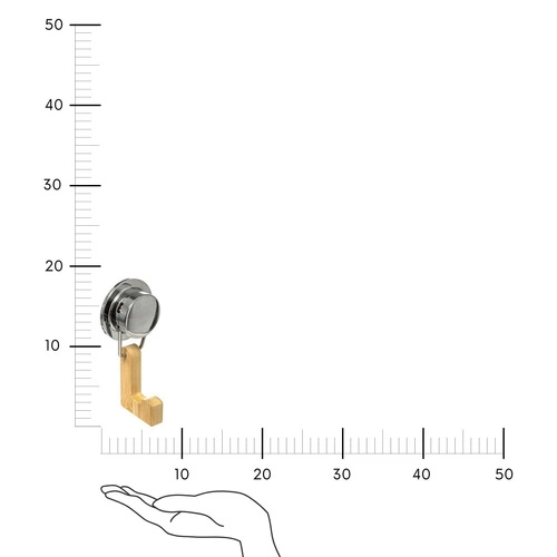 Bambusový koupelnový nástěnný háček s kovem na přísavku boho 5five