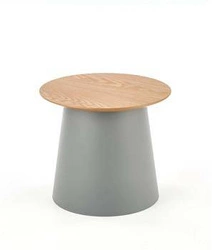 Konferenční stolek Alter kulatý moderní skandinávský přírodní šedý do obýváku 49 cm