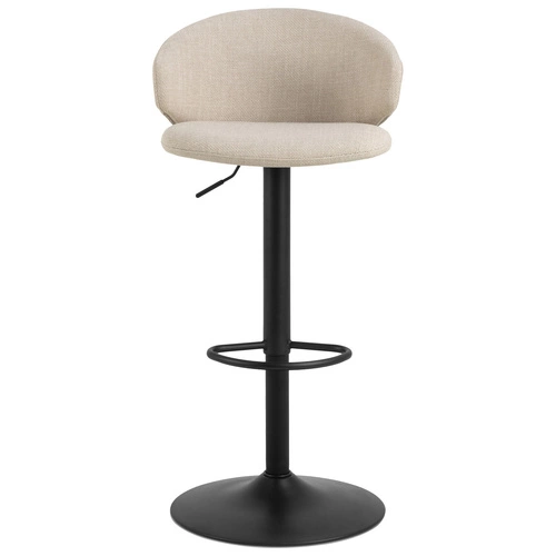 Barová židle Ella béžová s opěrkou a područkami, otočná, výškově nastavitelná, moderní do kuchyně