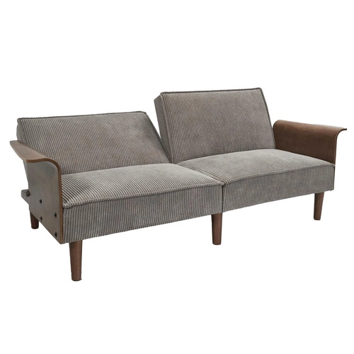 Rozkládací pohovka Scott šedá manšestrová 3místná s polohovatelným opěradlem do obýváku Intesi