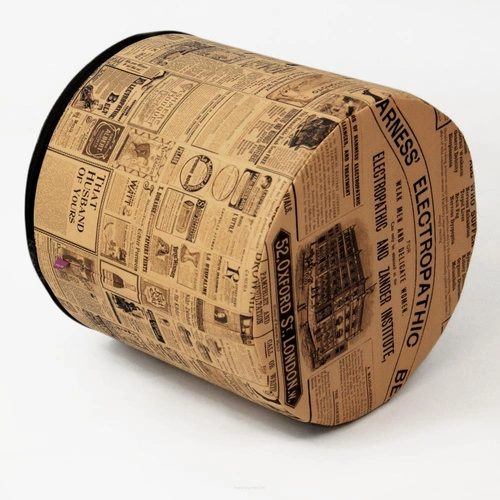 Moderní kulatý taburet The Times Intesi vícebarevný do obývacího pokoje nebo ložnice čalouněný 40 cm