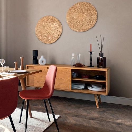 Moderní hnědá komoda s šuplíky na nožkách 160 cm do obýváku Atmosphera