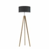 Dřevěná stojací lampa HAITI s grafitovým stínidlem do obýváku a ložnice LYSNE