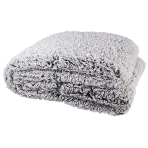 Fleecová deka Soportar Intesi šedá silná teplá na pohovku nebo postel 150x120 cm