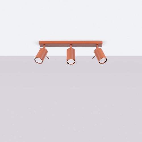 Stropní svítidlo RING 3L červené moderní otočné do obýváku a ložnice