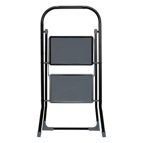 Skládací dvoustupňový kovový žebřík černý