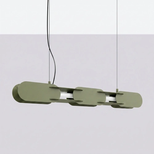 Závěsné LED svítidlo CHAIN 91 olivově zelené nad ostrůvek moderní