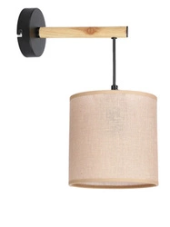 Nástěnné svítidlo Combi moderní černé s béžovým stínidlem do ložnice a obýváku CANDELLUX