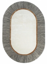 Vlněný oválný koberec Amber Beige 200x300 moderní do obývacího pokoje a ložnice Carpet Decor