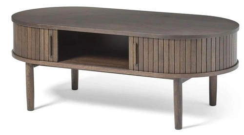 Konferenční stolek Meta oválný 60x120 dub espresso do obýváku moderní