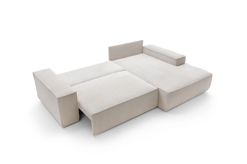 Rohová rozkládací pohovka Molde M pravá béžová moderní s úložným prostorem do obýváku Intesi