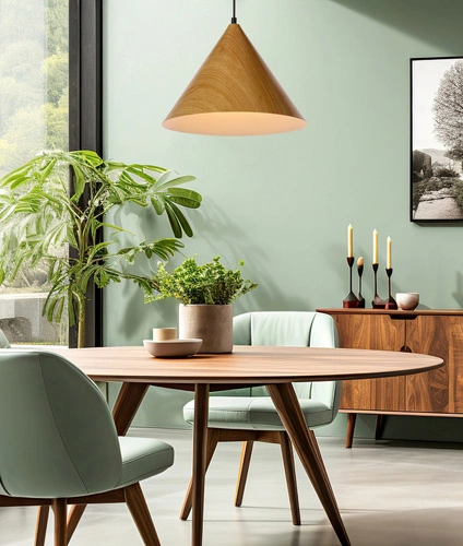 Závěsné svítidlo Dunca 32 moderní dub nastavitelné nad stůl do obýváku a jídelny