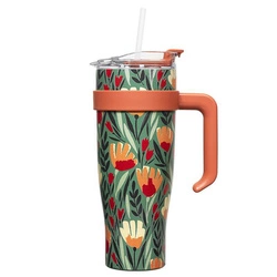 Termohrnek Fleur s uchem 1,2 l zelený