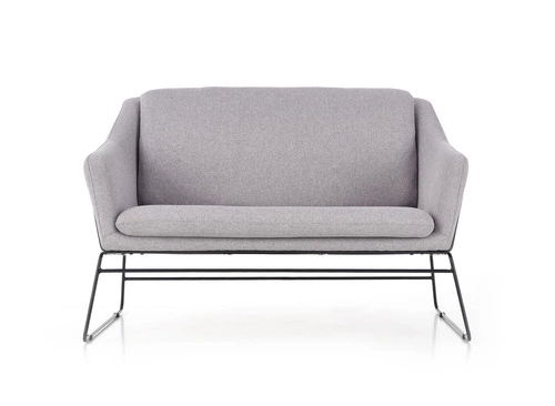 Šedá dvoumístná sametová pohovka na vysokých nohách ve skandinávském stylu do obývacího pokoje Intesi Kashira