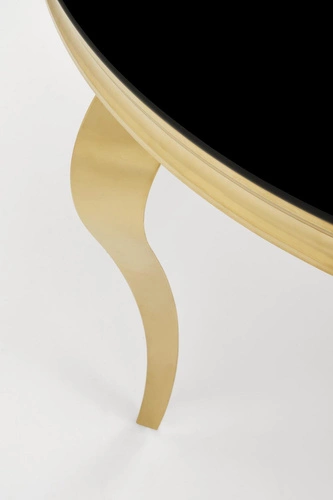 Kulatý skleněný stůl Munya černý a zlatý 120 cm moderní glamour do jídelny Intesi