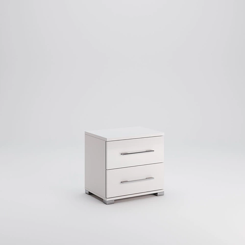 Noční stolek Intesi Flory 55 cm bílý lesk se 2 zásuvkami – moderní design do ložnice