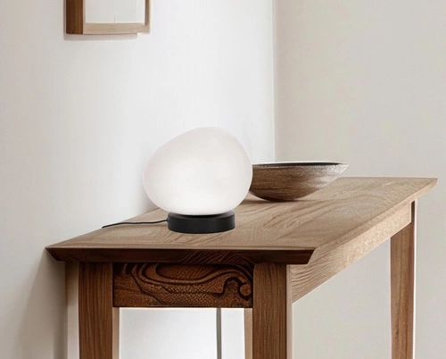 Stolní lampa STONES černá 20cm 1x40W E27 bílý difuzor