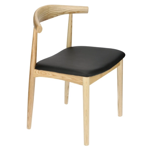 Jídelní dřevěná židle Codo inspirovaná Elbow Chair přírodní ekokůže D2.DESIGN