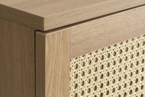 Vysoká komoda Pensacola ratan dub moderní do obýváku na nožičkách