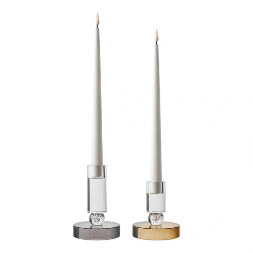 House Nordic skleněný svícen hnědo-bílý moderní do obýváku 10 cm