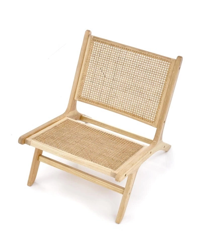 Ratanové křeslo Datura Intesi do obýváku moderní boho s přírodním jasanovým dřevem