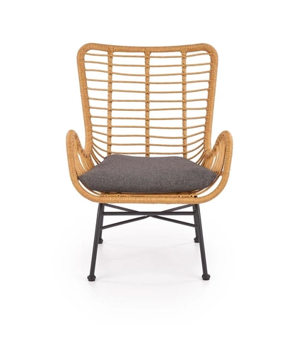 Zahradní relaxační křeslo Edjora z technoratanu moderní boho přírodní na terasu i do zahrady