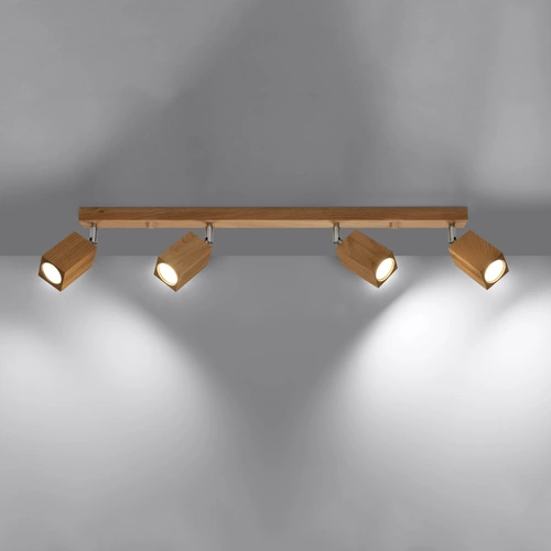 Dřevěný stropní svítidlo KEKE 4 dub moderní do obýváku a kuchyně 80 cm Sollux Lighting